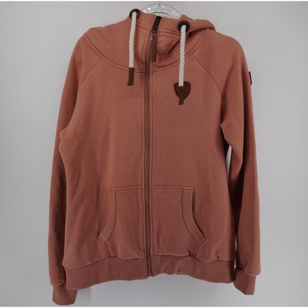 Wanakome Hestia Full Zip Hoodie Dusty Rose Pink Rope Drawstring Size L